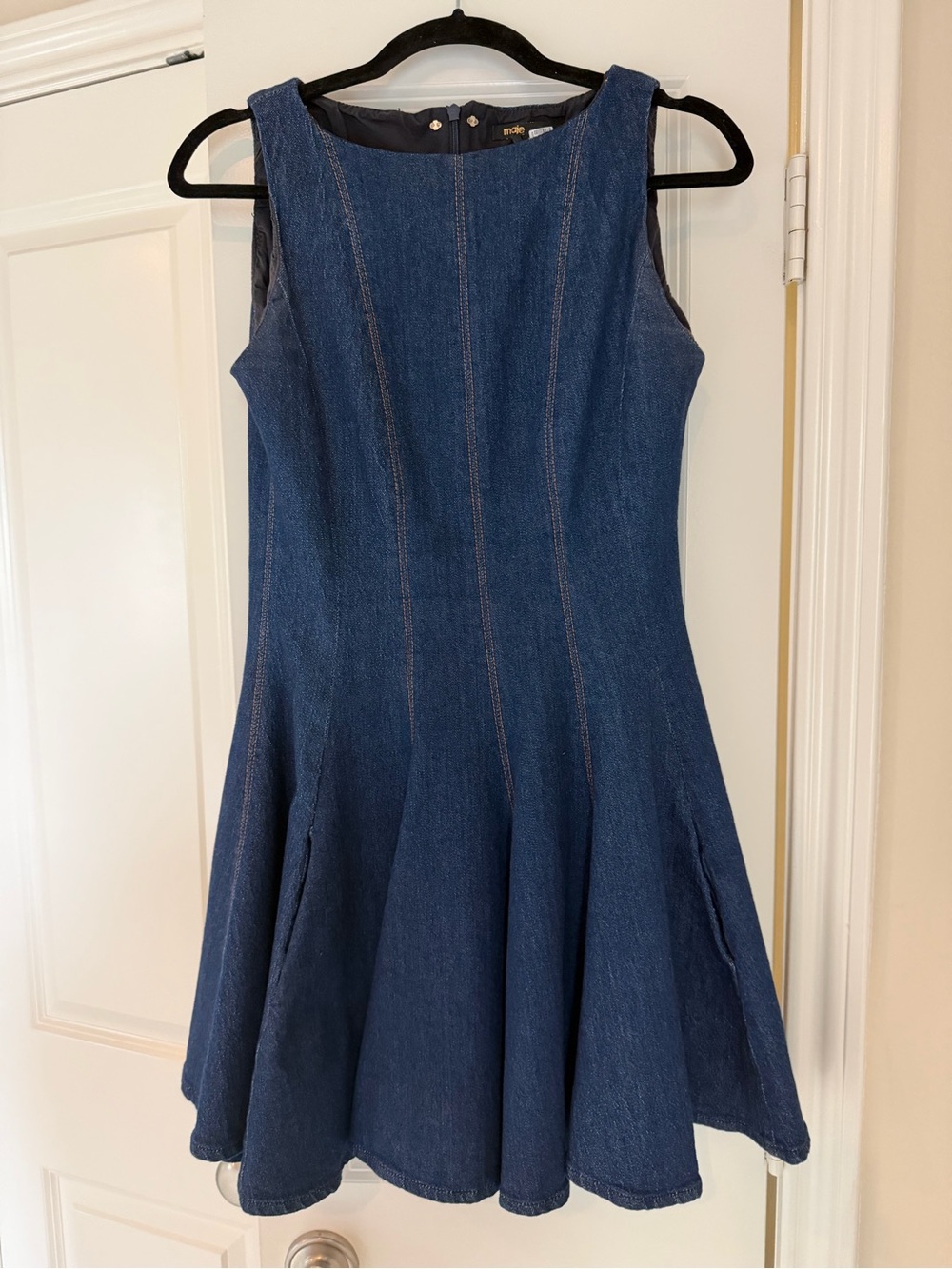 Maje fit and flare denim dress